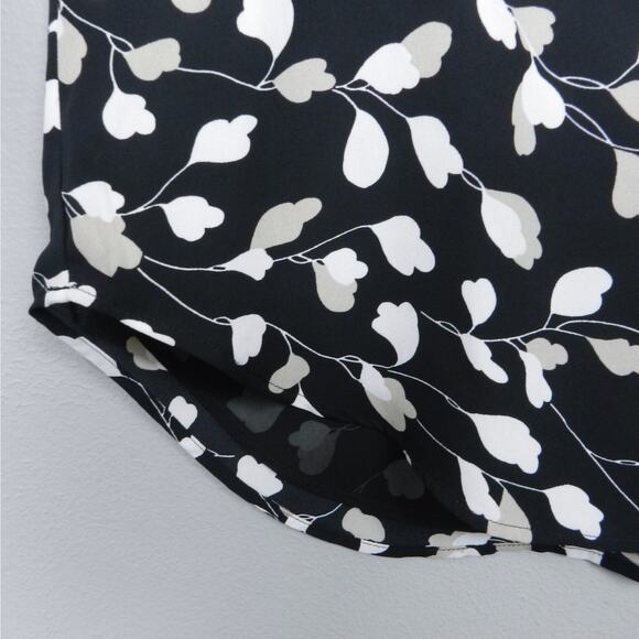 LOFT Black Floral Spaghetti Strap‎ Cami Strappy Tank Top Size L Y2K Minimalist - Picture 6 of 11